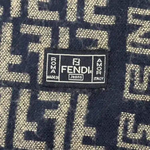 FENDI Roma FF Logo Wool Scarf - Image 4