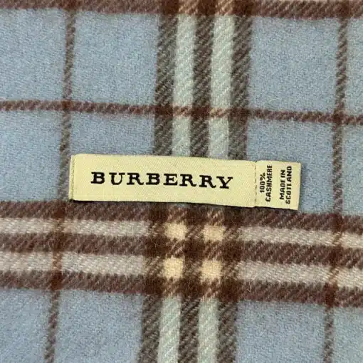 BURBERRY Classic Blue Nova Check Cashmere Scarf - Image 4