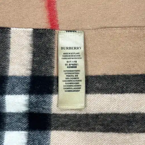 Burberry Nova Check Pattern Cashmere Scarf Beige - Image 5