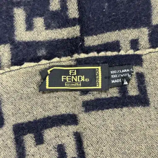 Genuine 100% Wool FENDI FF Logo Scarf - Image 5