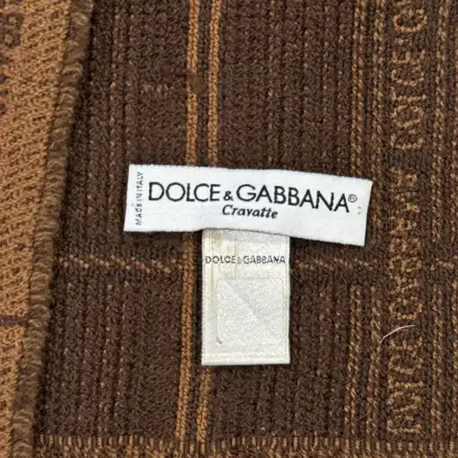 Dolce & Gabbana Cravatte Wool Brown Scarf - Image 2
