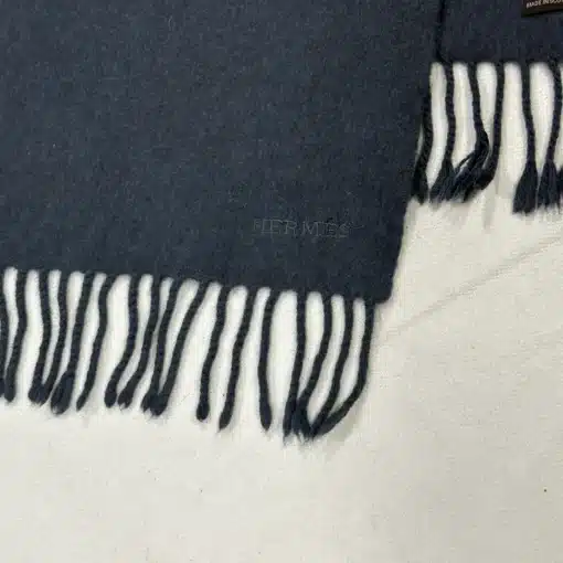 HERMES Vintage 100% Cashmere Gray Scarf - Image 3
