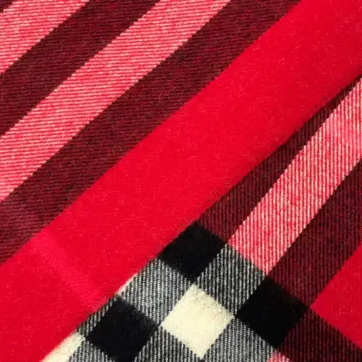Burberry Nova Check Lambswool Red Scarf - Image 2