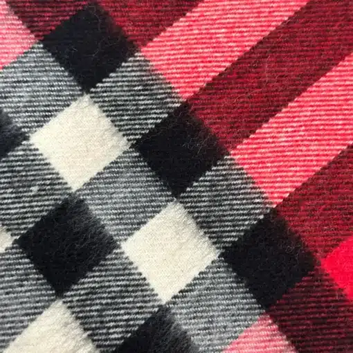 Burberry Nova Check Lambswool Red Scarf - Image 4