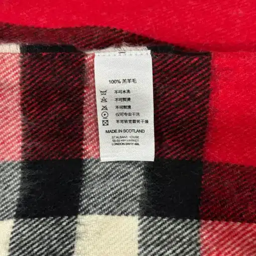 Burberry Nova Check Lambswool Red Scarf - Image 6