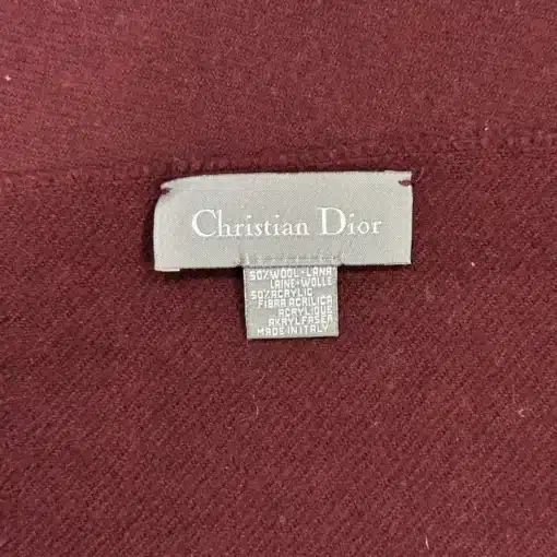 Christian DIOR Logo Maroon Scarf - Image 3