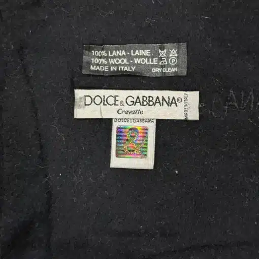 Dolce&Gabbana Cravatte 100% Wool Black Scarf - Image 4