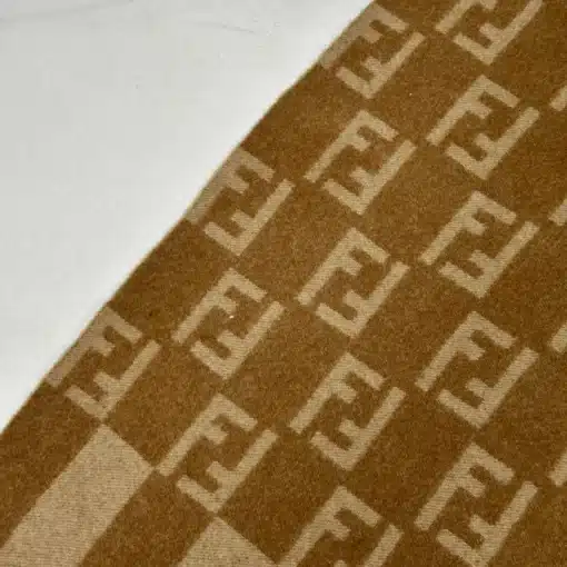 Authentic FENDI FF Logo Wool Beige Scarf - Image 4