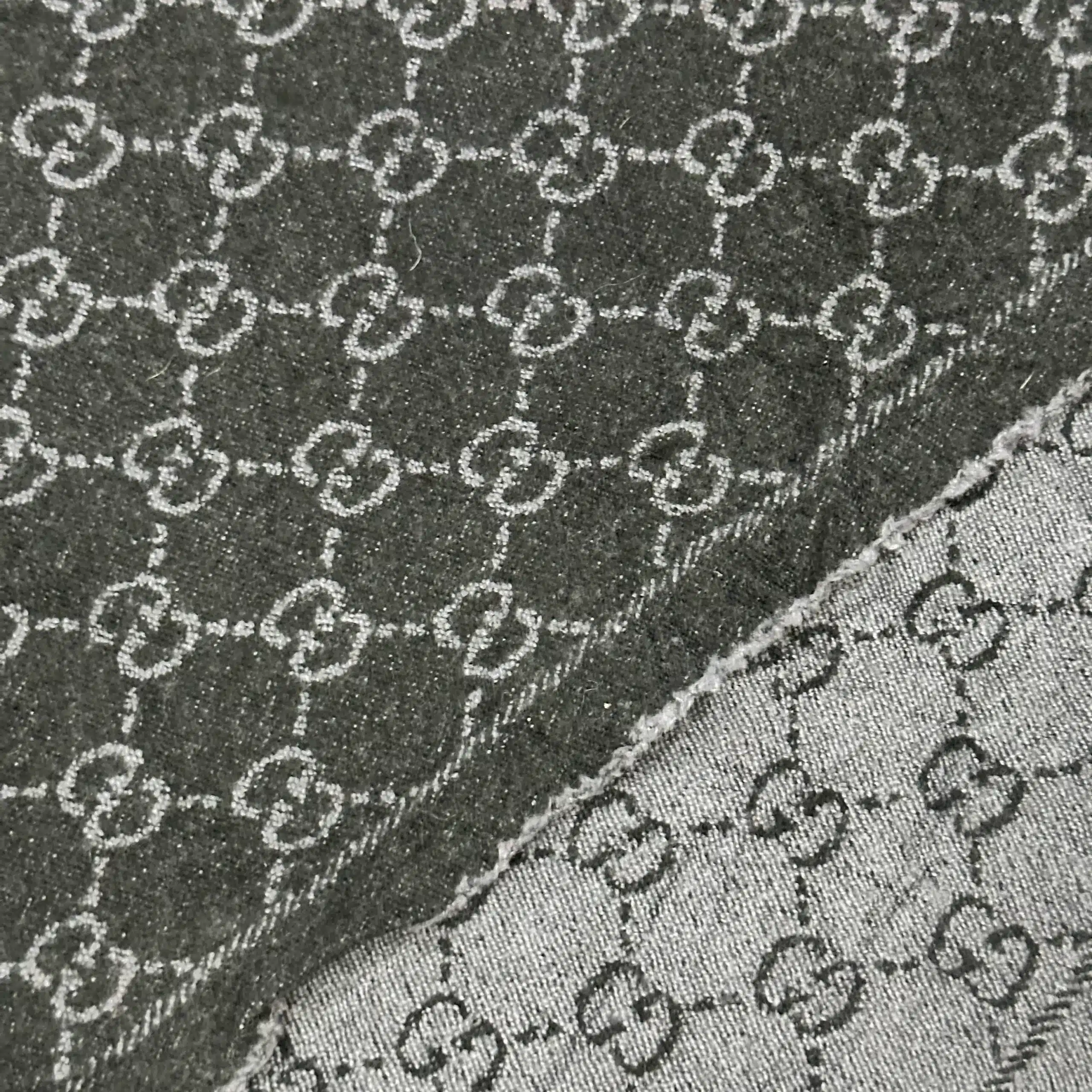 Authentic GUCCI GG Logo Gray Scarf - Image 2