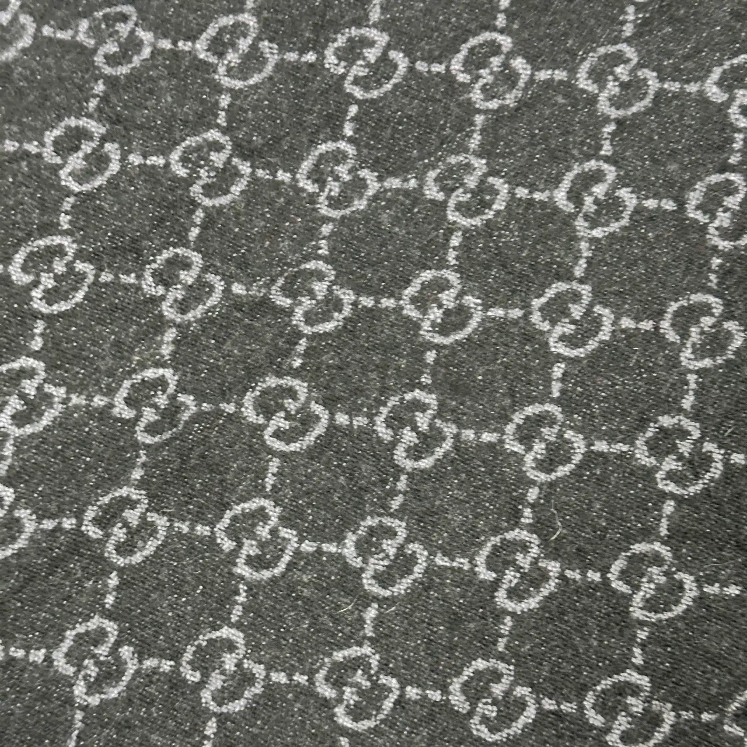 Authentic GUCCI GG Logo Gray Scarf - Image 3