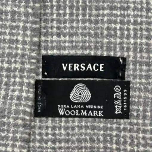 Auth VERSACE Gray Zucca Logo Scarf - Image 4