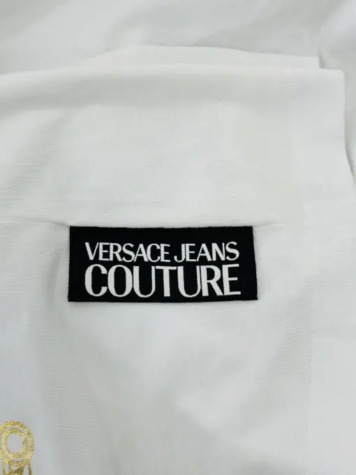 Versace Jeans Couture T-shirt White Golden Logo Print Cotton