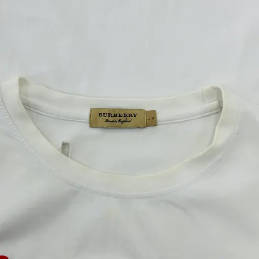 Original Embroidered Logo White Mens T-Shirt-Burberrys of London