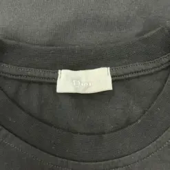 100% Original Black Cotton Christian Dior T-Shirt with Embroidered Logo