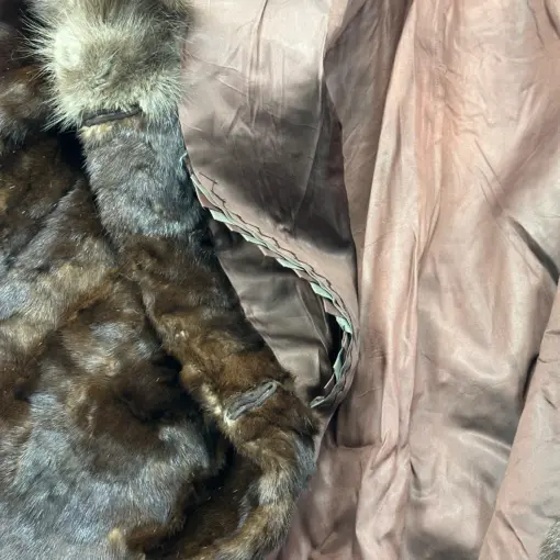 Real Brown Vintage Mink Coat for Women