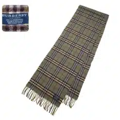olive color nova check scarf lambswool