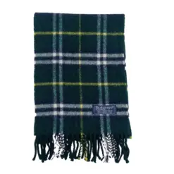 Super Soft Burberrys 100% Lambswool Green Horseferry Check Scarf for Sale