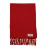 Original Burberry Logo-Embroidered 100% Cashmere Plain Scarf for Women