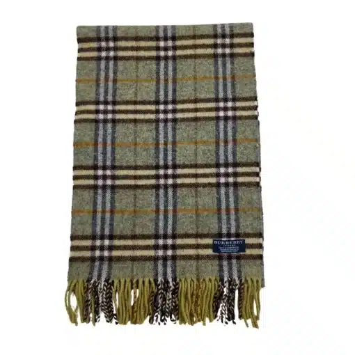 Original Burberry Check Olive Scarf for Women - Image 2