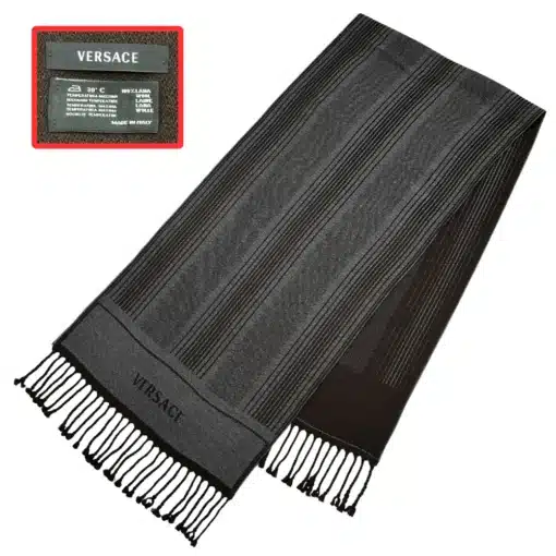 Versace scarf in gray and brown color