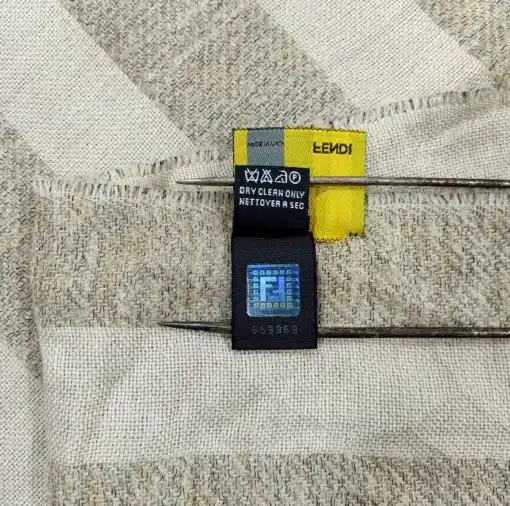 Genuine Fendi FF Logo Beige Scarf - Image 4