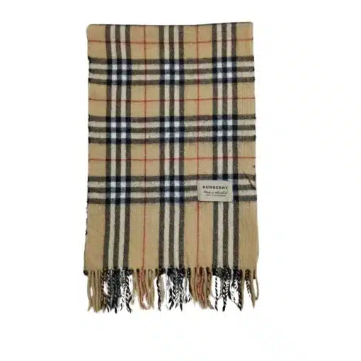 Vintage Burberry 100% Cashmere Check Scarf - Image 2