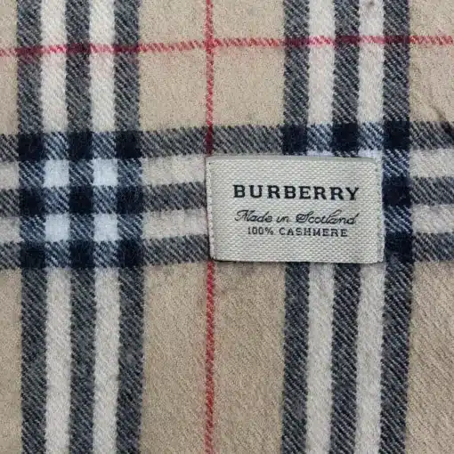 Vintage Burberry 100% Cashmere Check Scarf - Image 3