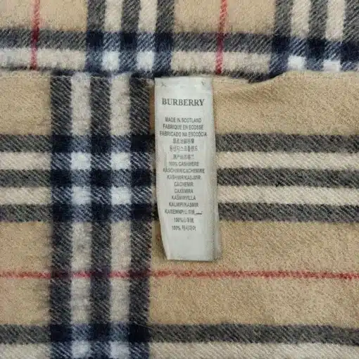 Vintage Burberry 100% Cashmere Check Scarf - Image 5