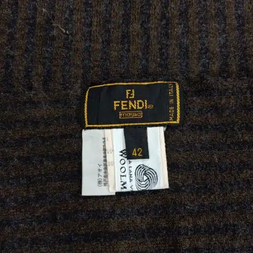 FF Fendi Logo 100% Wool Authentic Scarf - Image 4