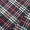 Authentic Navy Blue Burberry Vintage 100% Cashmere Scarf for Women