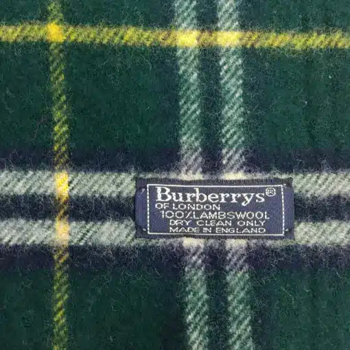 Super Soft Burberrys 100% Lambswool Green Horseferry Check Scarf for Sale