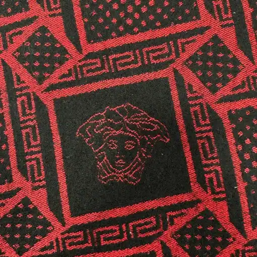 VERSACE Zucca LOGO Red Wool Scarf - Image 2
