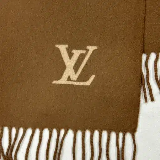 Louis Vuitton LV 100% Cashmere Camel Brown Scarf - Image 2