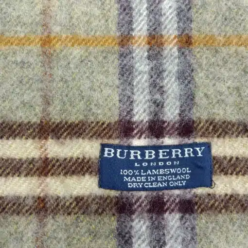 Original Burberry Check Olive Scarf for Women - Image 3