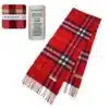 Burberry Cashmere Red Vintage Scarf from Real Cornor, a luxurious pre-owned accessory made from 100% cashmere featuring the classic Nova Check pattern.