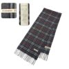 intage Burberry Luxury Cashmere Gray Scarf, pre-owned luxury cashmere scarf featuring the iconic Burberry check pattern, available at Real Cornor for timeless style and warmth.