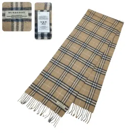 Burberry London 100% Lambswool Scarf - Beige