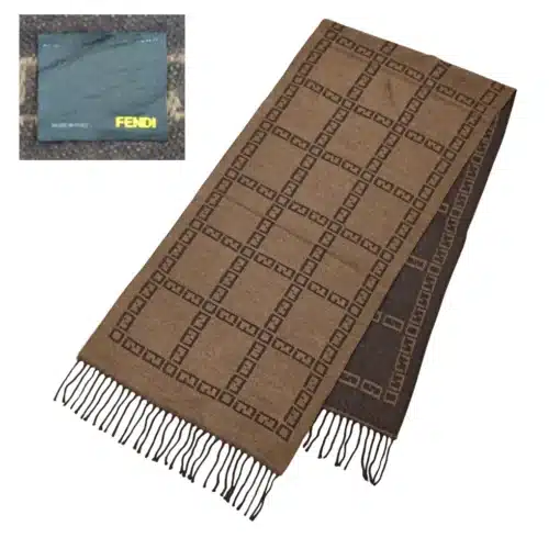 FF Logo Fendi Scarf - Brown