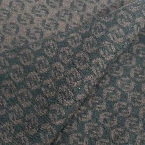 FENDI FF Logo 100% Wool Coded Scarf - Image 3