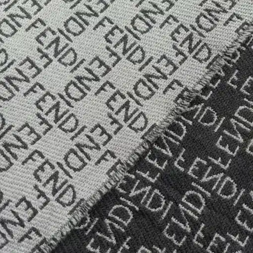 Fendi 100% Wool FF Logo Black Scarf - Image 3