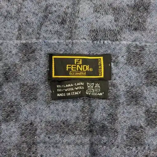 FENDI FF Vintage Wool Blue Scarf - Image 3