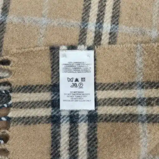 Burberry London 100% Lambswool Scarf - Beige - Image 4
