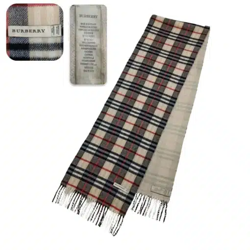 Burberry reversible beige cashmere scarf