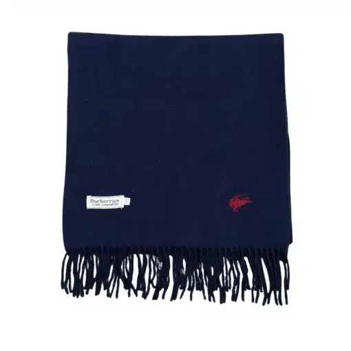 Burberry Cashmere Plain Navy Blue Scarf - Image 2
