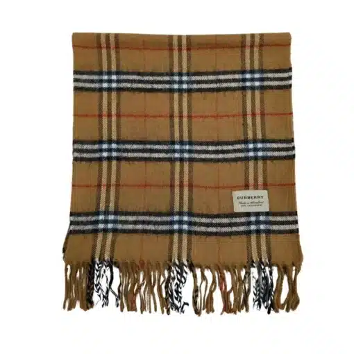 Burberry Scarf - Beige Check Cashmere Scarf - Image 2