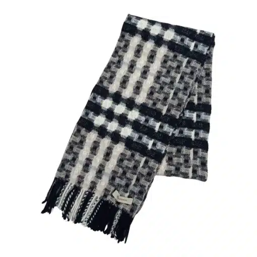 Burberry Cashmere Check Gray Scarf - Image 2