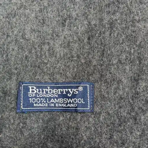 Burberry Logo Gray Wool Scarf - Image 3
