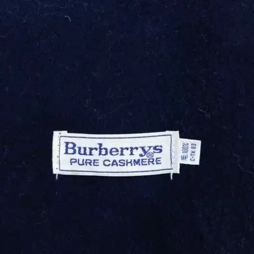 Burberry Cashmere Plain Navy Blue Scarf - Image 3