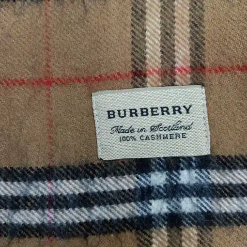 Burberry Scarf - Beige Check Cashmere Scarf - Image 3