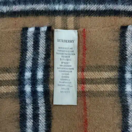 Burberry Scarf - Beige Check Cashmere Scarf - Image 4